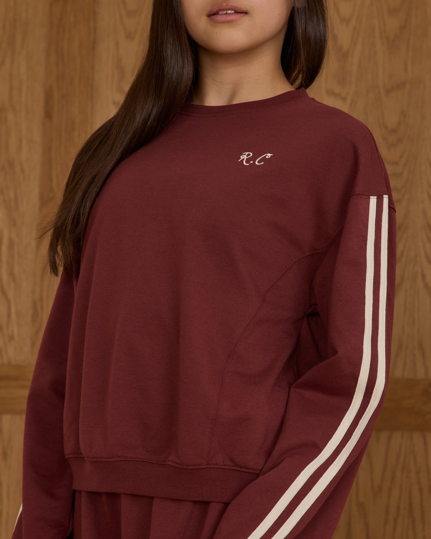 Rylee + Cru - Tween Oversized Sweatshirt - Burgundy