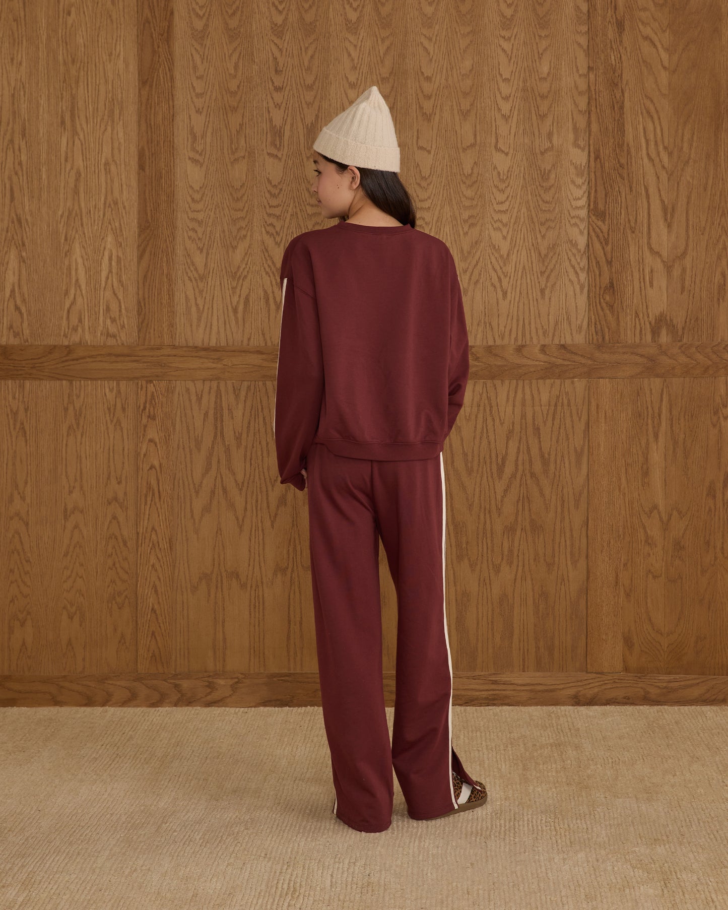 Rylee + Cru - Tween Oversized Sweatshirt - Burgundy