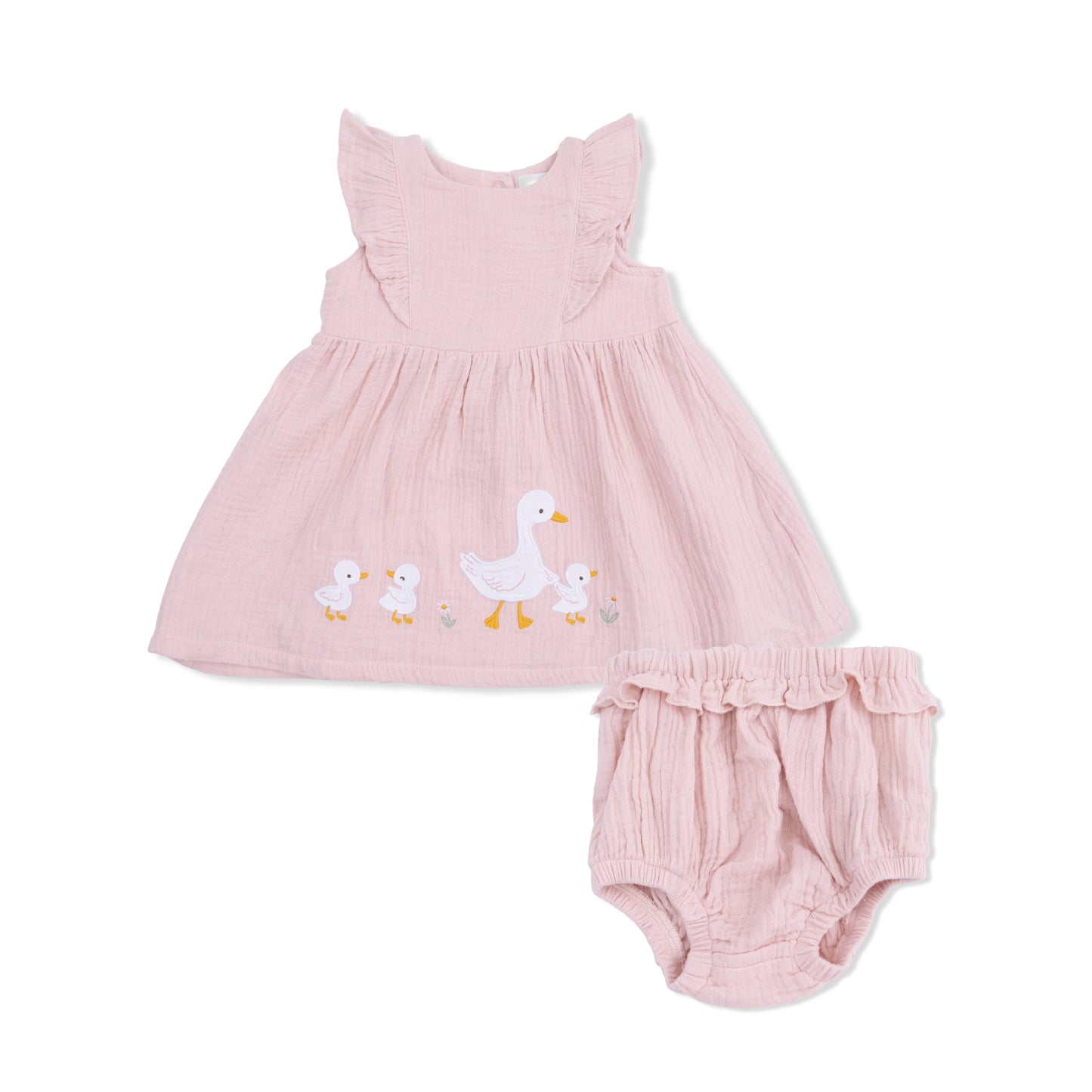 Ruffle Sleeve Dress and Bloomer - Lotus Flower Ducklings