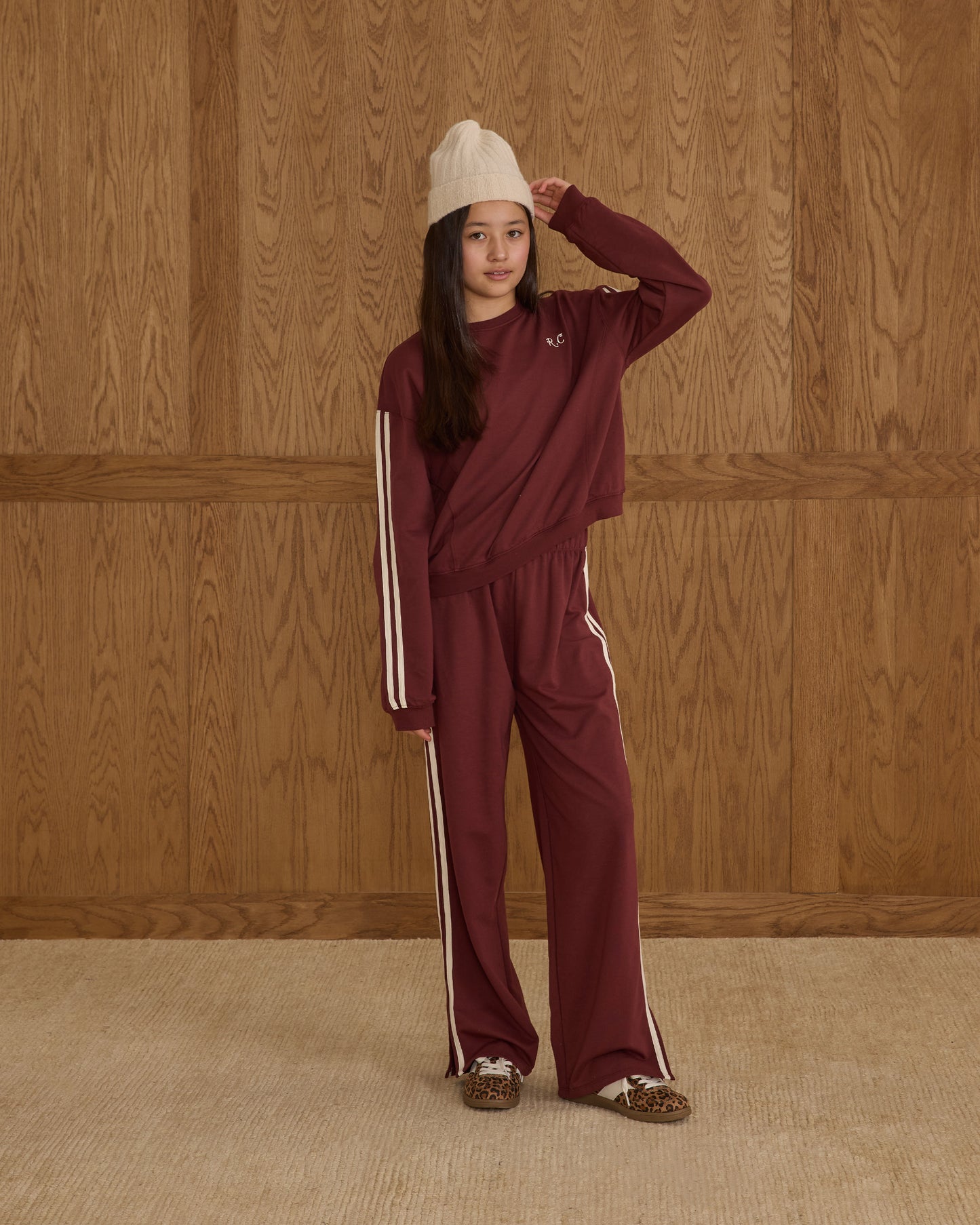 Rylee + Cru - Tween Track Pant - Burgundy