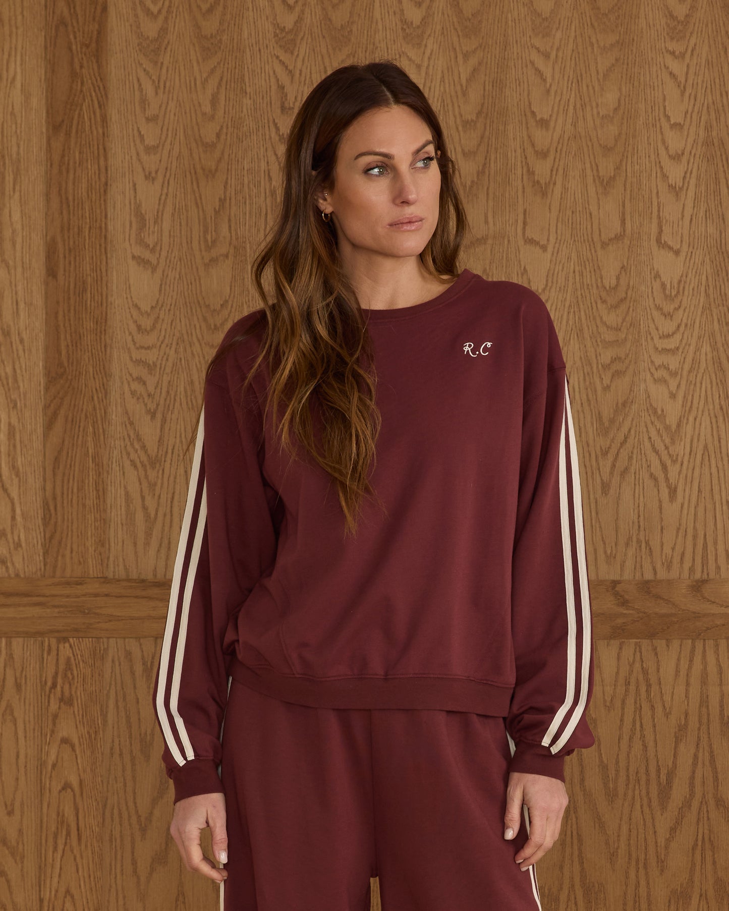 Rylee + Cru - Womens Oversized Sweatshirt - Burgundy