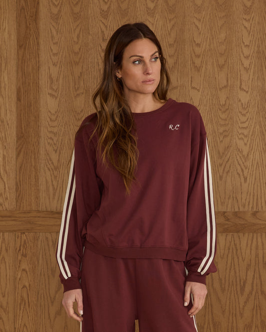 Rylee + Cru - Womens Oversized Sweatshirt - Burgundy