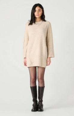 Crewneck Mini Sweater Dress - Oat