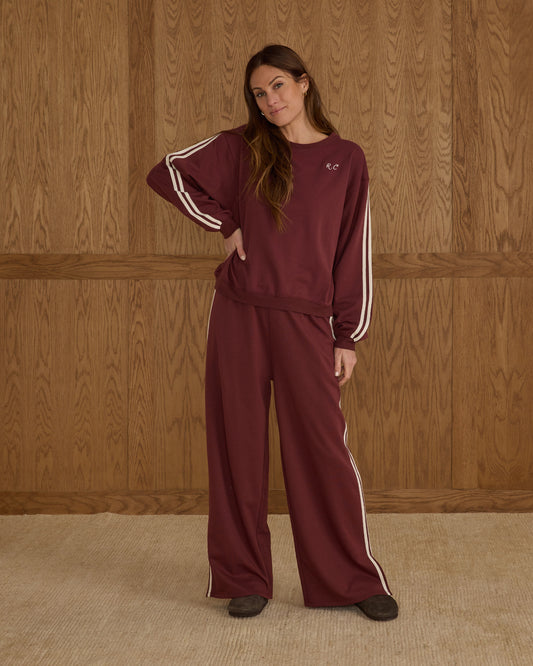 Rylee + Cru - Womens Track Pant - Burgundy