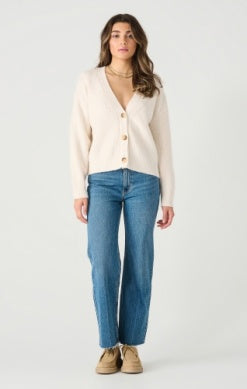 Long Sleeve Button Cardigan - Sea Salt