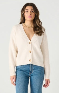 Long Sleeve Button Cardigan - Sea Salt