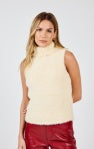 Lexie Sleeveless Turtleneck Sweater - Cream