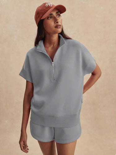 Varley - Ritchie Short Sleeve Sweat - Wind Blue