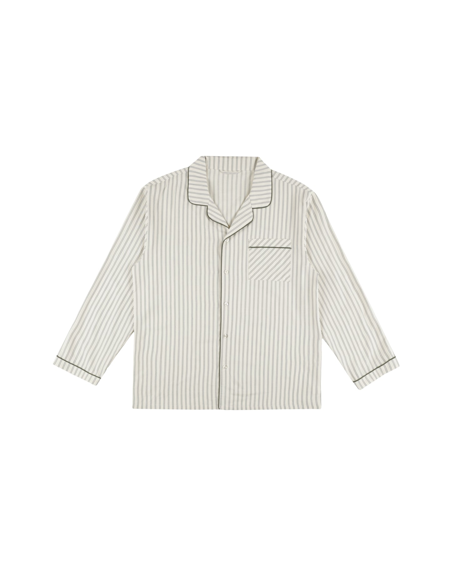 Rylee + Cru - Men's Pajama Top - Forest Pinstripe