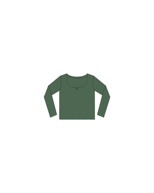Rylee + Cru - Tween Ribbed Long Sleeve - Green