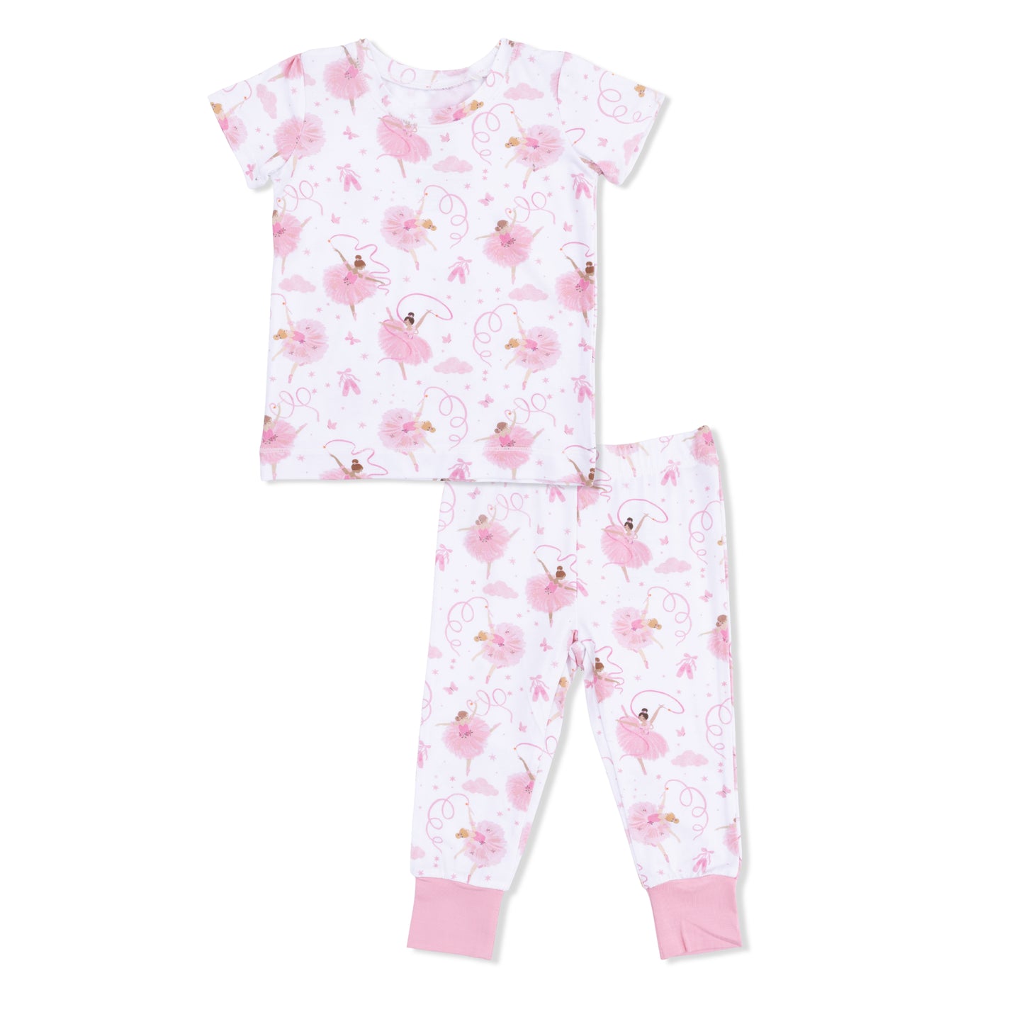 Short Sleeve Loungewear Set - Ribbon Ballerinas