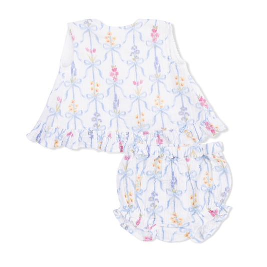 Ruffle Back Top and Bloomer - Ribbon Bouquet