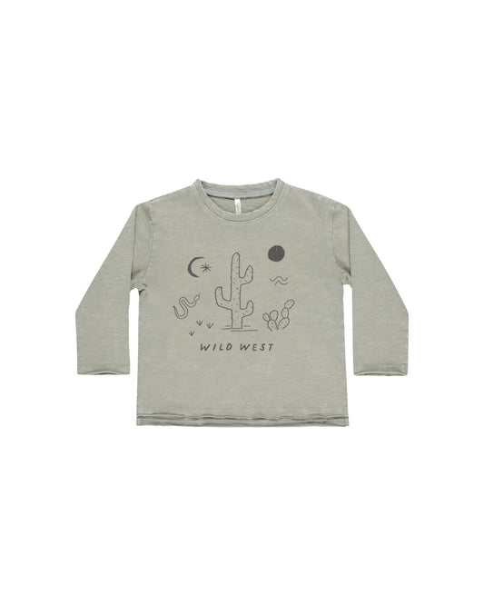 Rylee + Cru - Raw Edge Long Sleeve Tee - Wild West