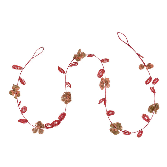 Glass Bead Wired Leaves + Flowers Garland