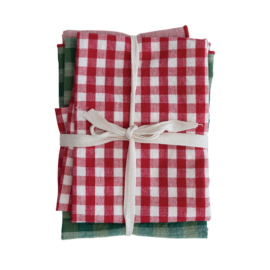 Woven Cotton Tea Towels - Set of 3