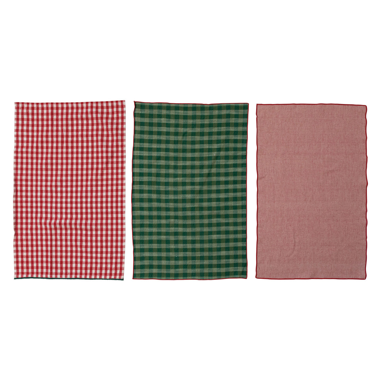 Woven Cotton Tea Towels - Set of 3