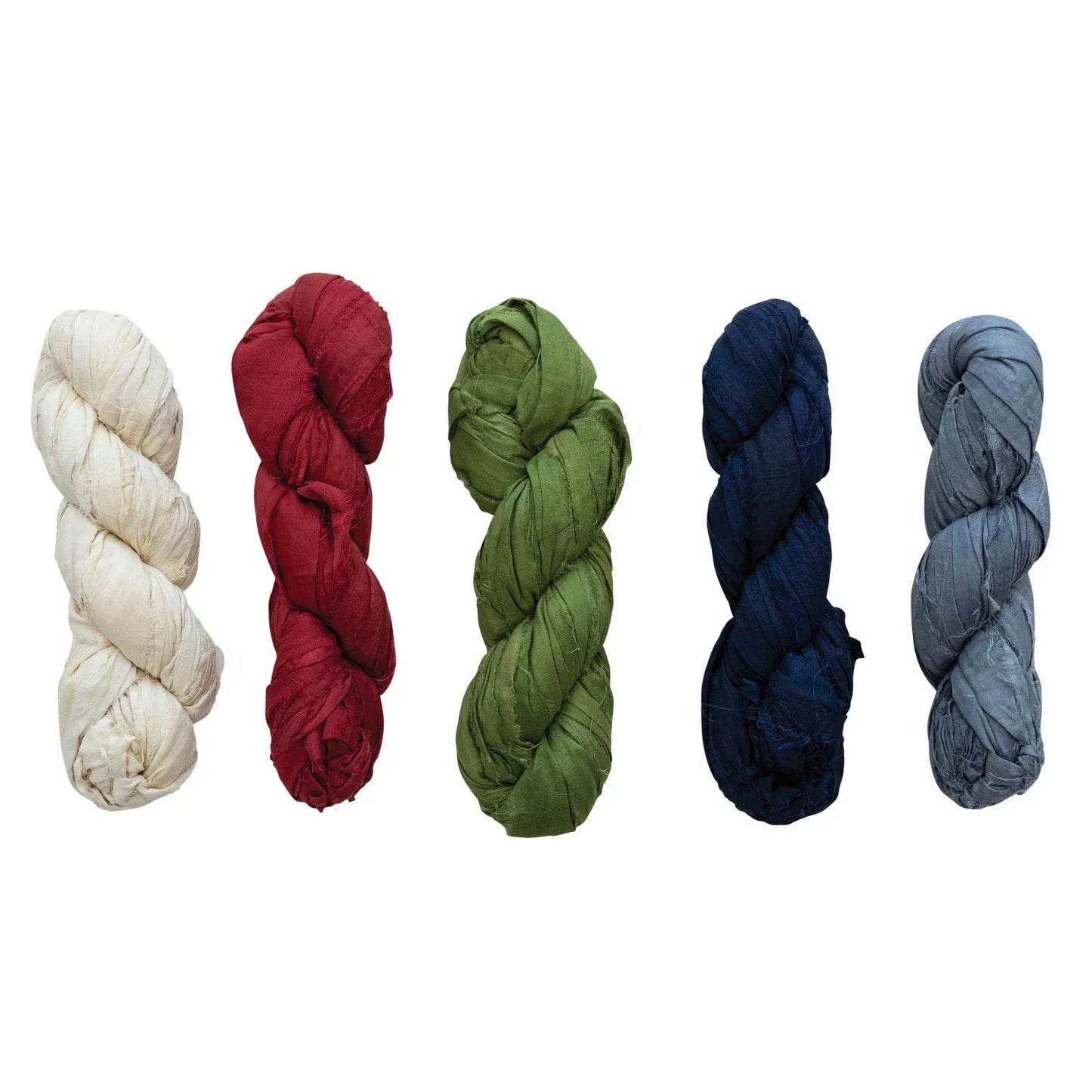 Recycled Torn Silk Ribbon - Burgundy