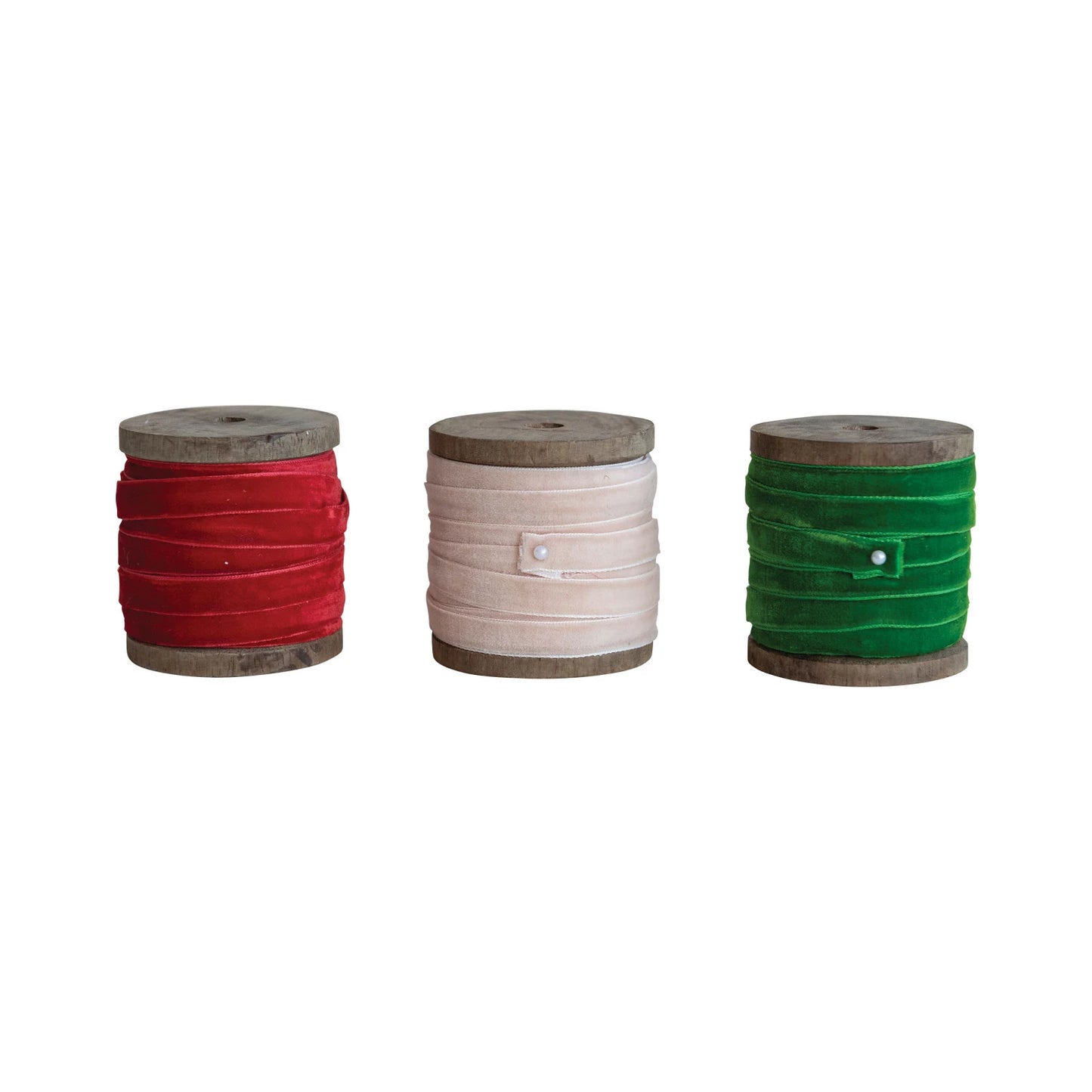 Ten Yard Velvet Ribbon on Wood Spool