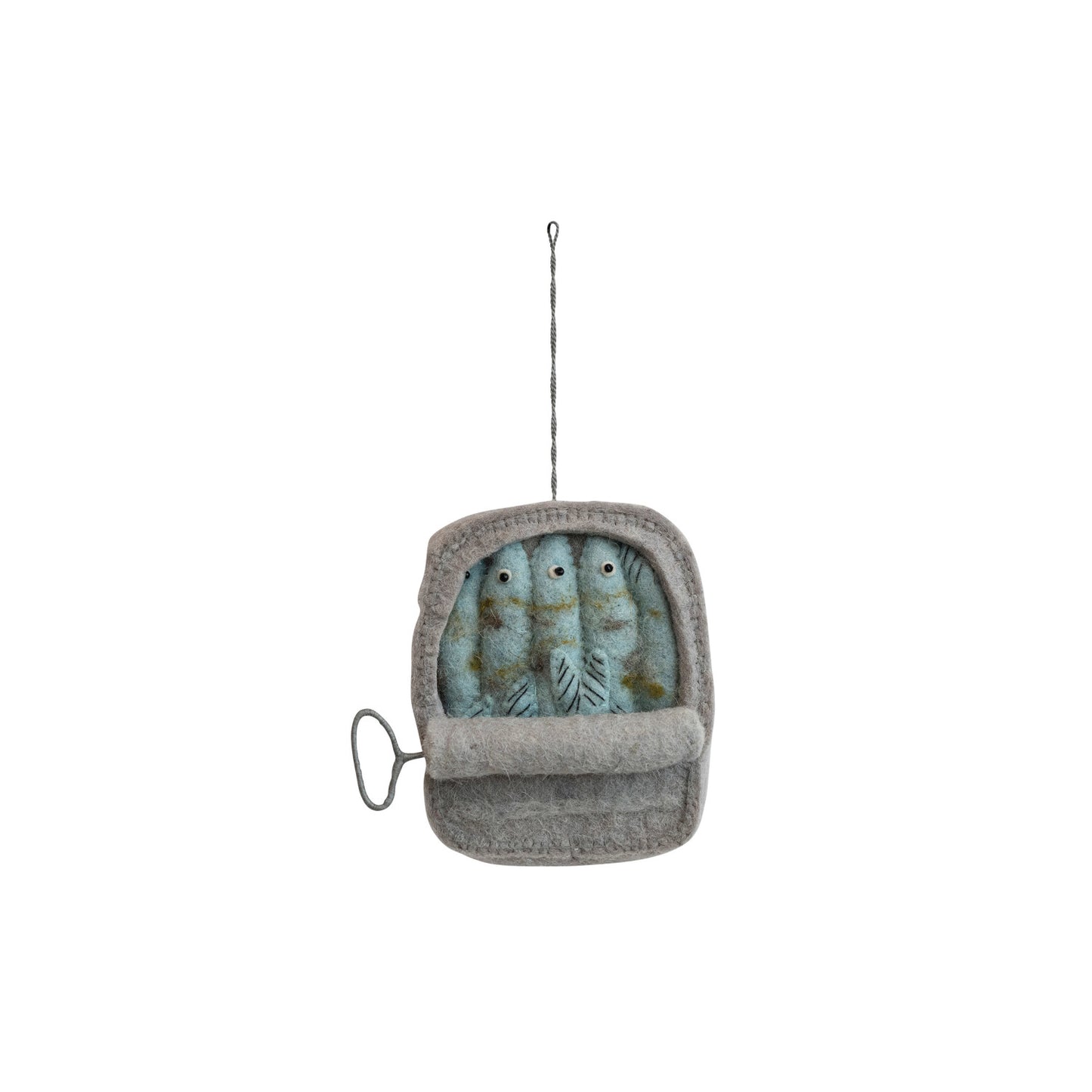 Wool Felt Sardines in Can Ornament