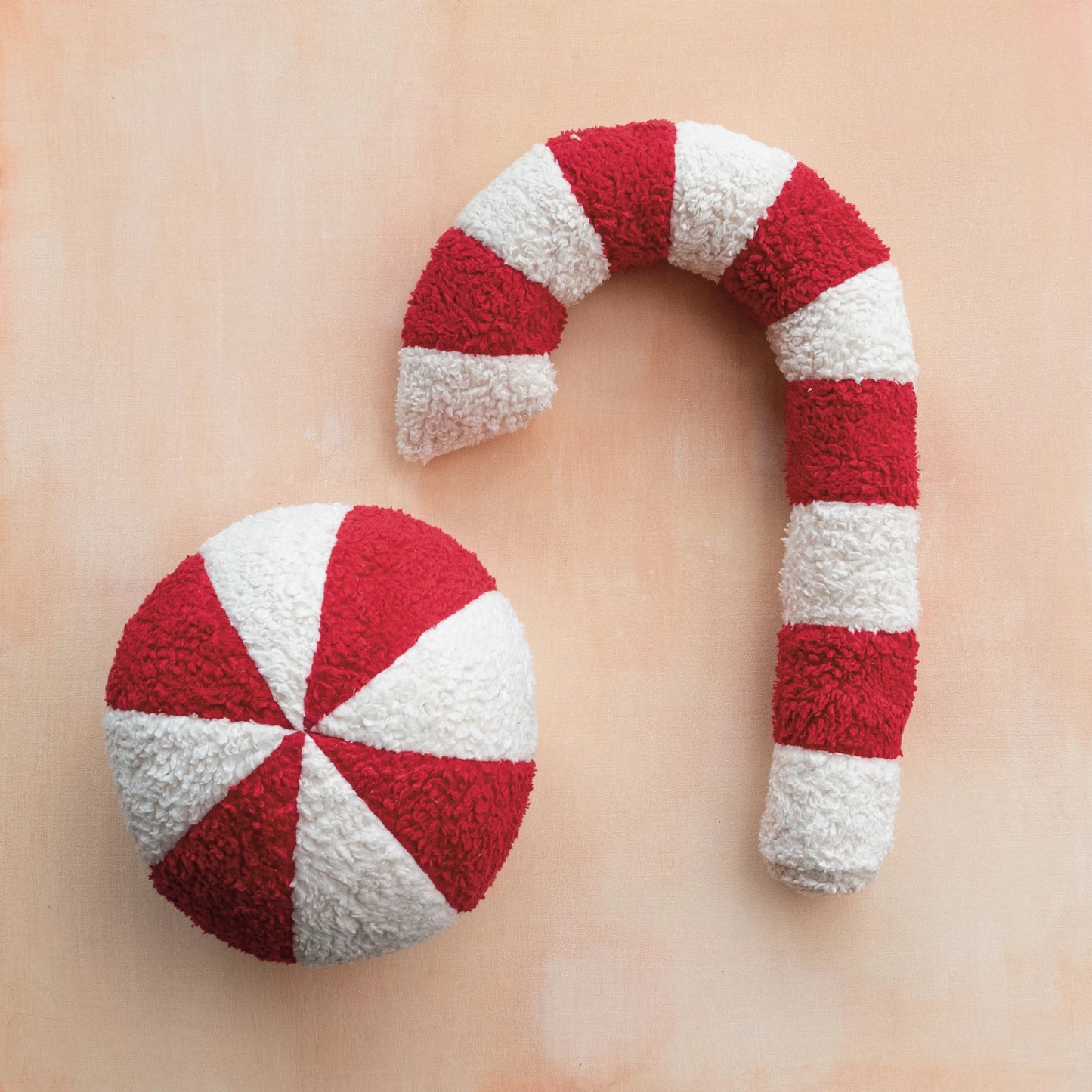 Sherpa Peppermint Candy Pillow