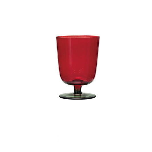 Stemmed Fluted Drinking Glass - Red