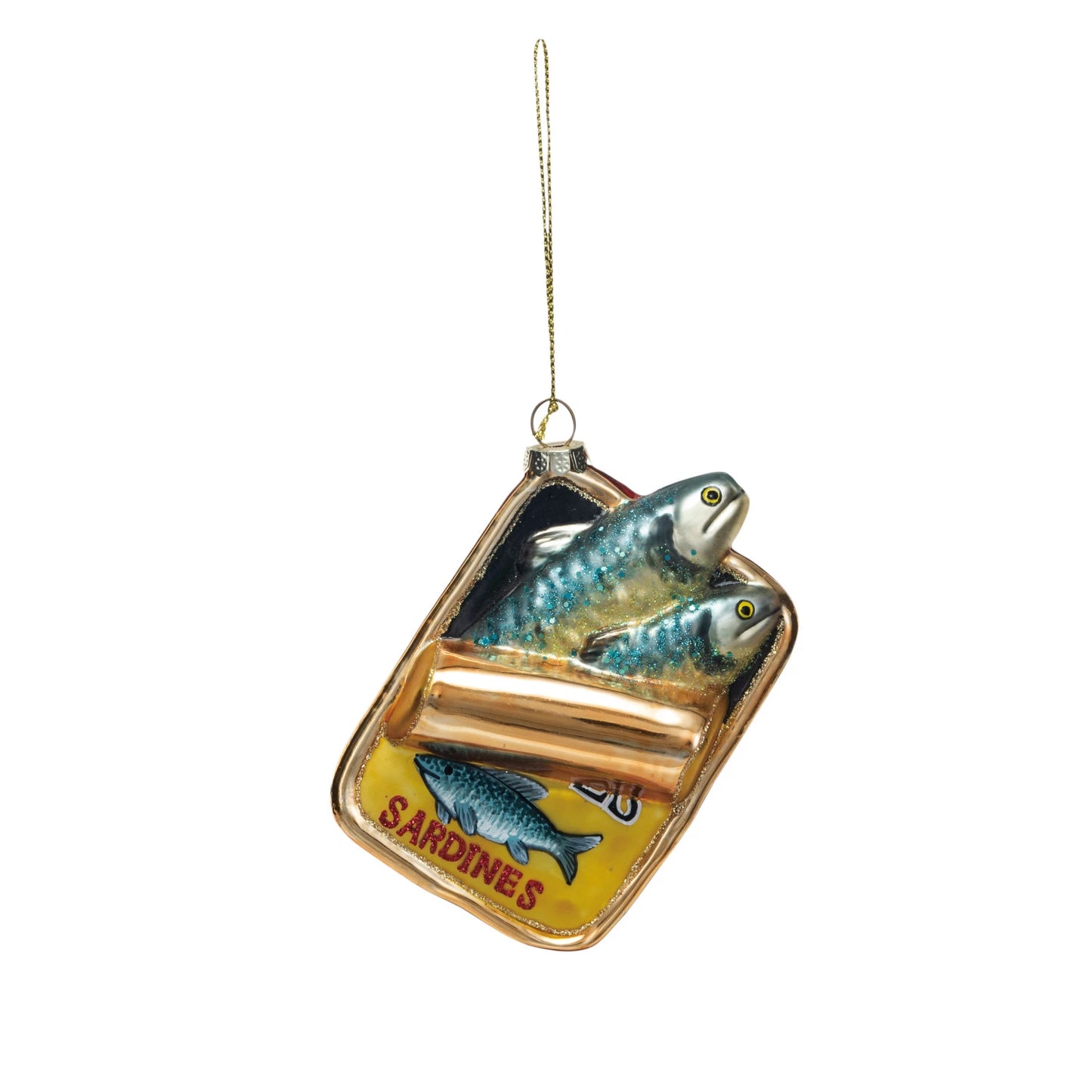 Hand-Painted Glass Sardines Ornament