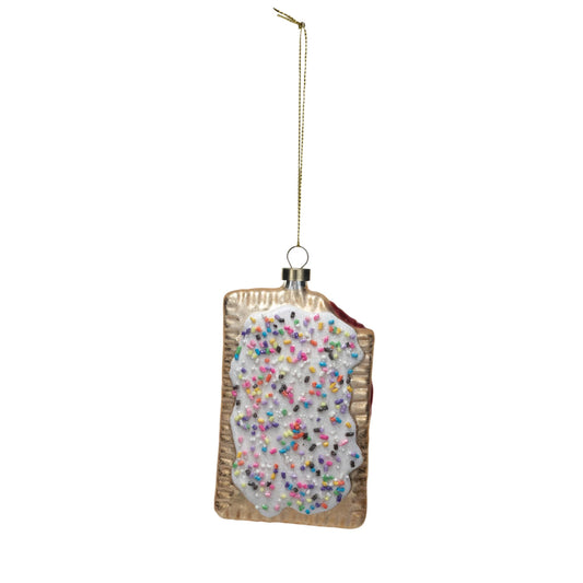 Glass Pop-Tart Ornament with Beads & Glitter