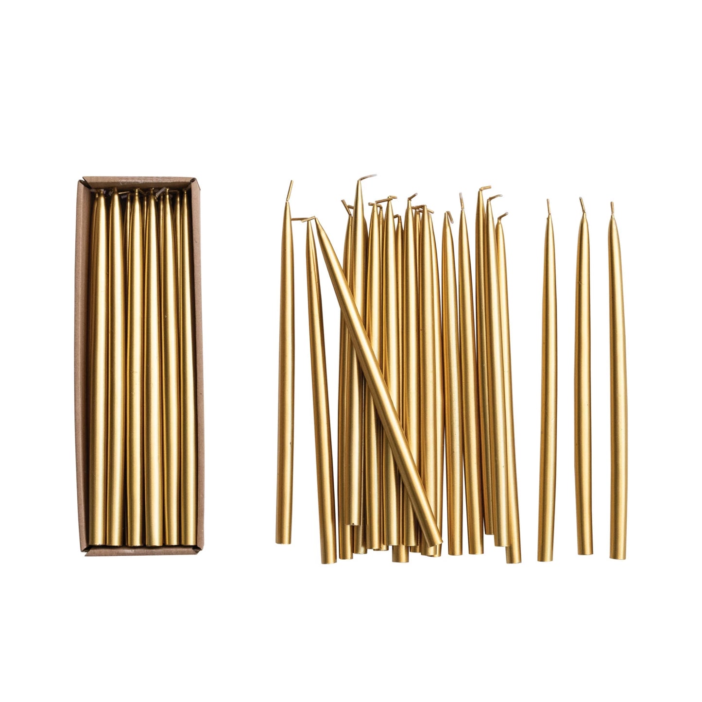 Unscented Thin Taper Candles - Gold