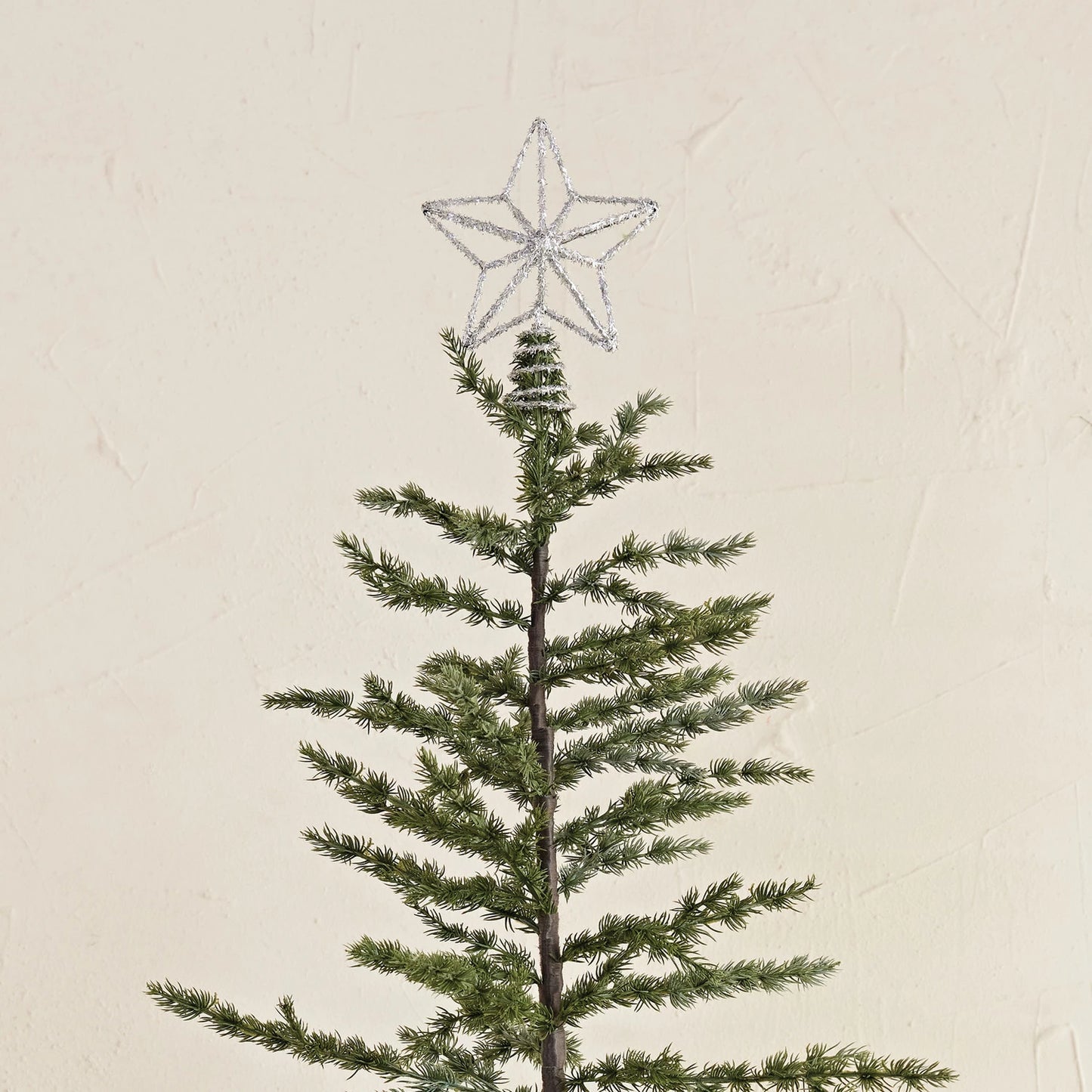 Tinsel Star Tree Topper - Silver