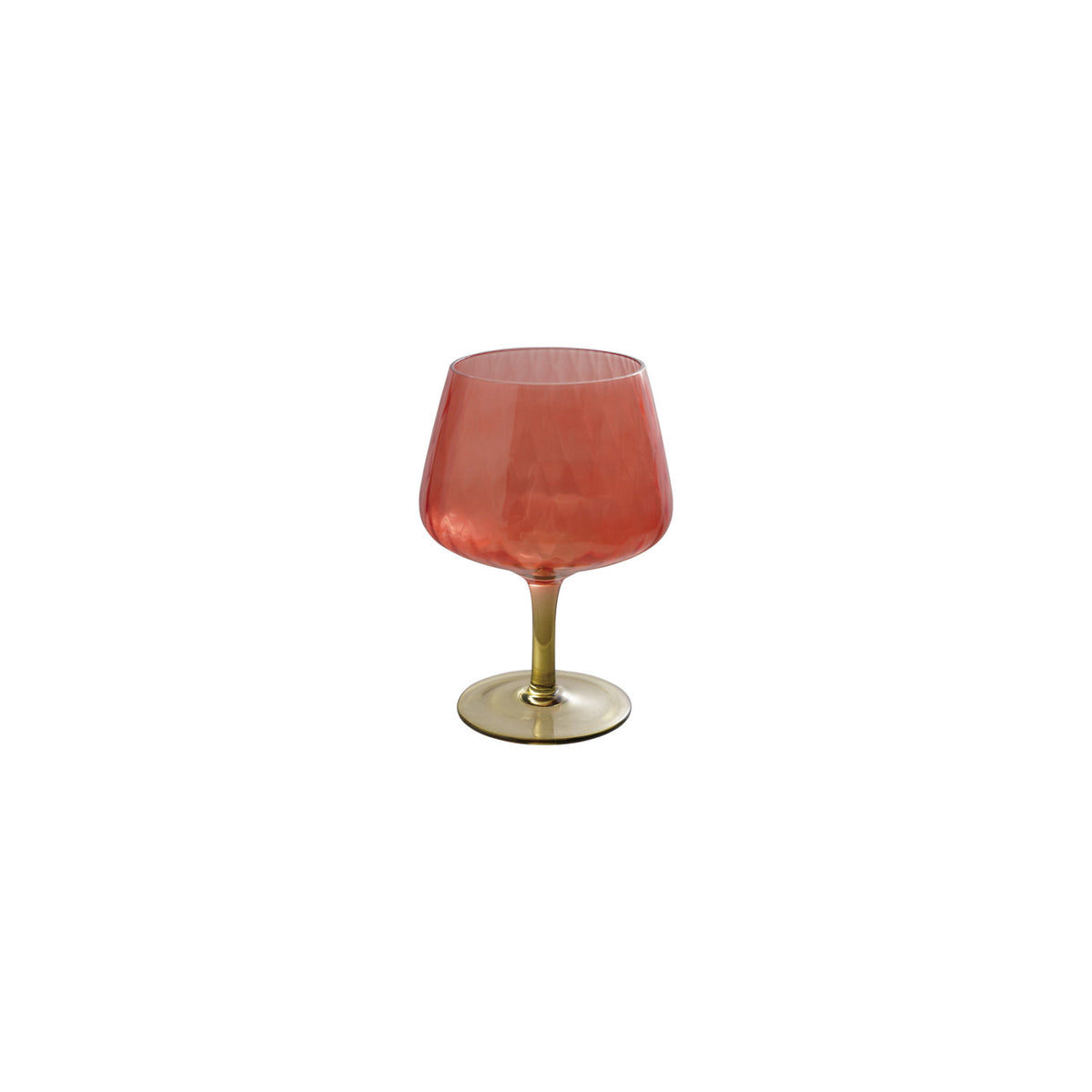 Ribbed Stemmed Coupe Glass - 14oz - Red & Olive Green