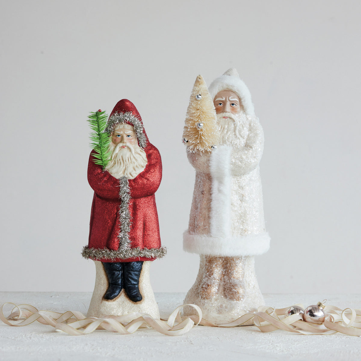 Paper Mache Vintage Reproduction Belsnickel - White