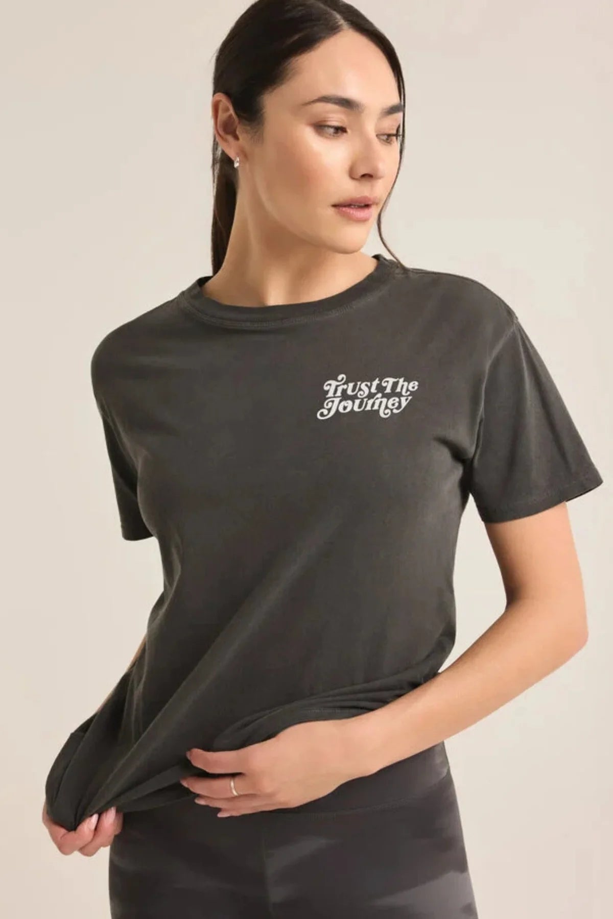 Trust The Journey Boyfriend Tee - Black Sand