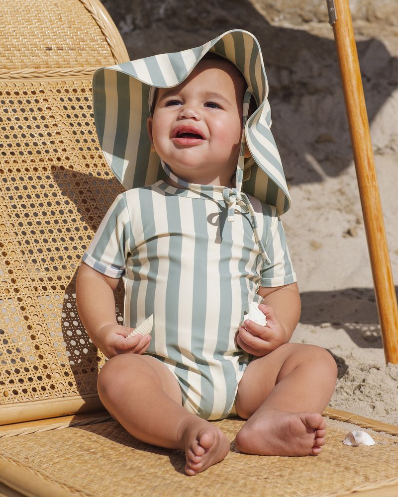 Rylee + Cru - Floppy Swim Hat - Green Stripe