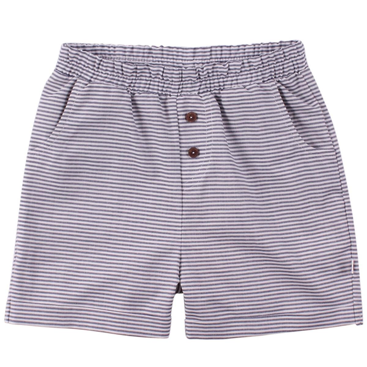 MÜSLI - Woven Stripe Shorts - White/Blue Stripe