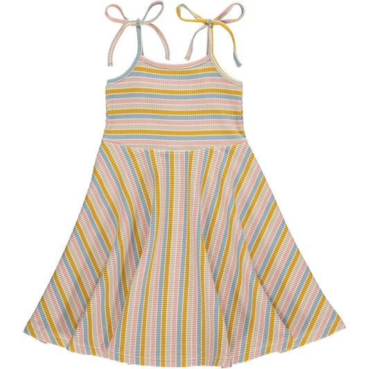 Vignette - Women's Tori Dress - Pink & Blue Stripe - LAST ONES - M+L