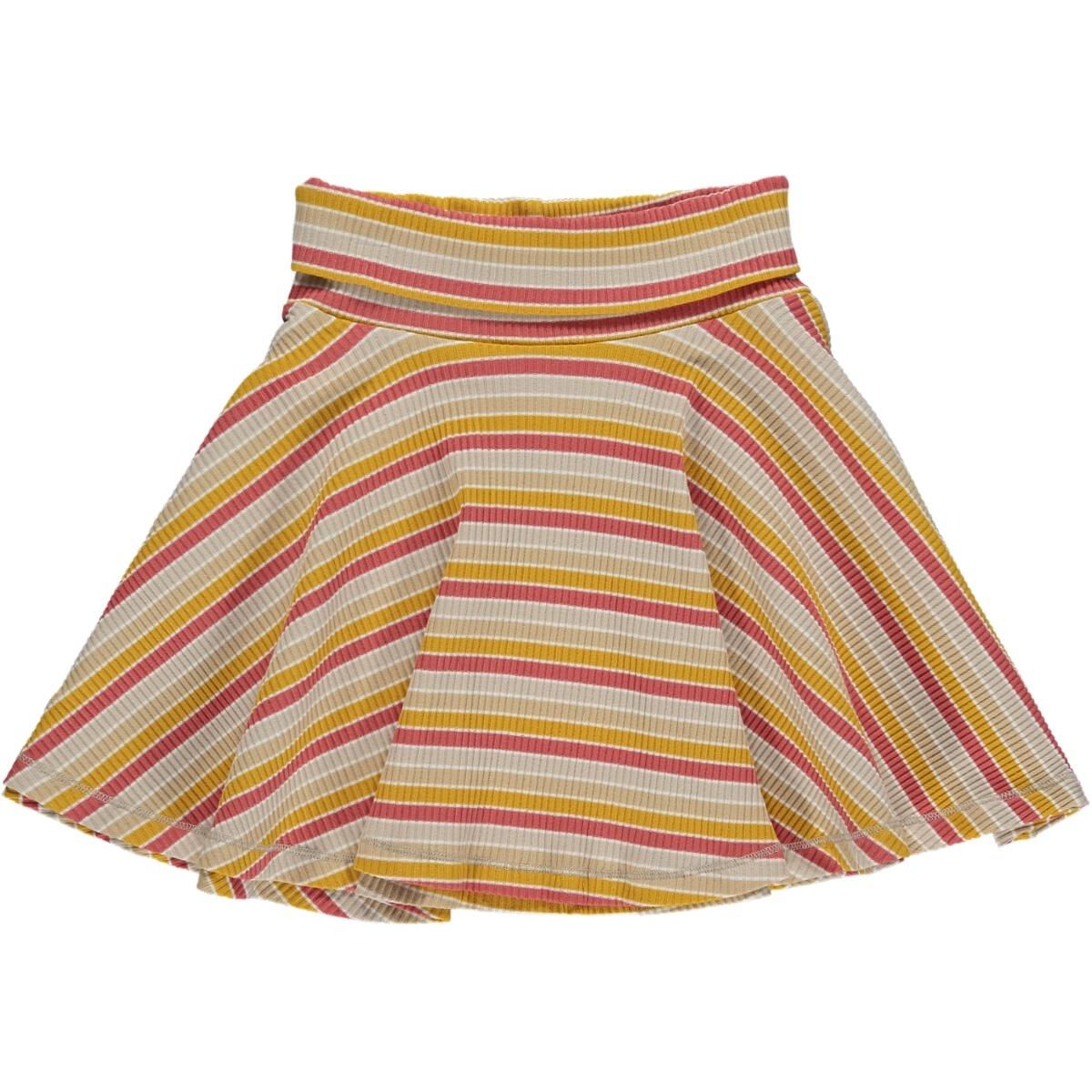 Vignette - Emory Skirt - Coral & Gold Stripe