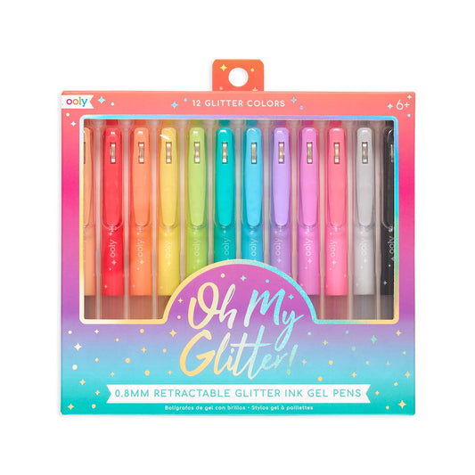 OOLY - Oh My Glitter! Retractable Glitter Gel Pens - Set of 12
