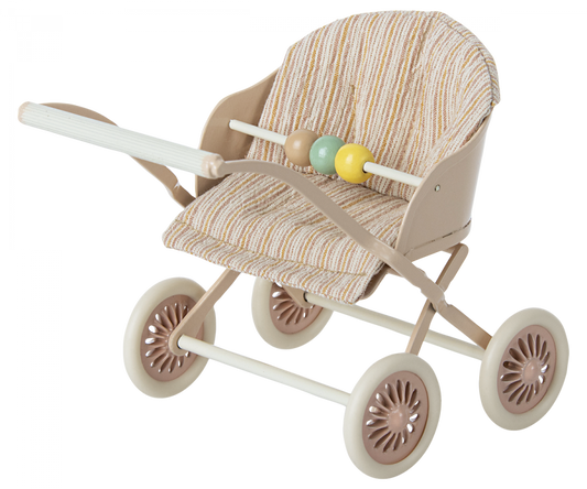 Maileg - Stroller, Baby Mice - Rose