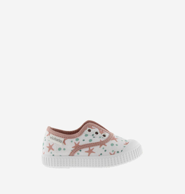 Victoria Shoes - Classic Printed Laceless - Nude Starfish