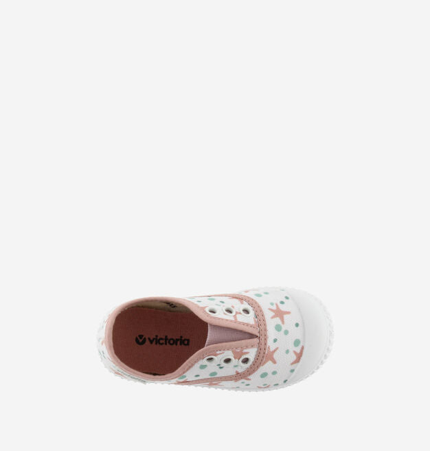 Victoria Shoes - Classic Printed Laceless - Nude Starfish