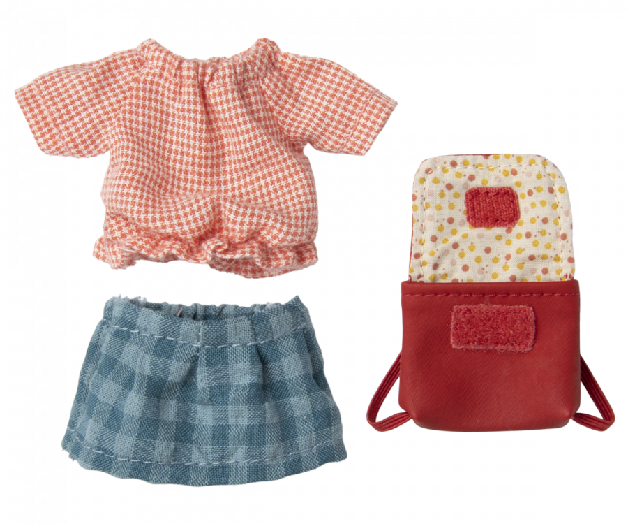 Maileg - Clothes and Bag, Big Sister Mouse - Red