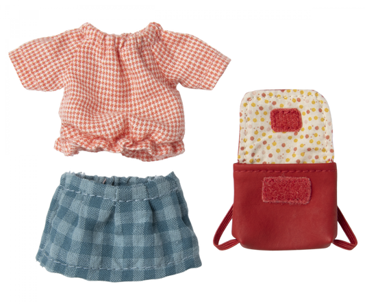 Maileg - Clothes and Bag, Big Sister Mouse - Red