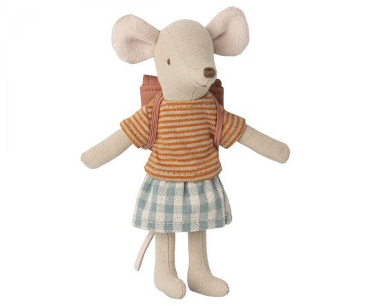 Maileg - Tricycle Mouse, Big Sister with Bag - Old Rose