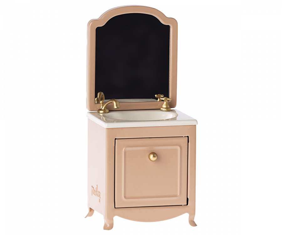 Maileg - Sink Dresser W. Mirror, Mouse - DARK POWDER