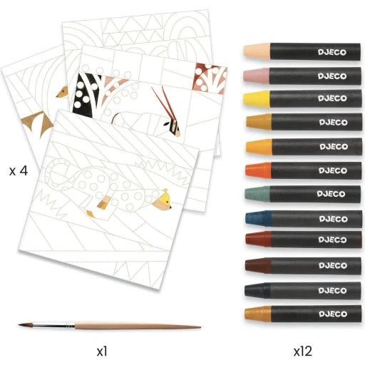 Djeco - Inspired by Desert Watercolor Wax Crayon Kit