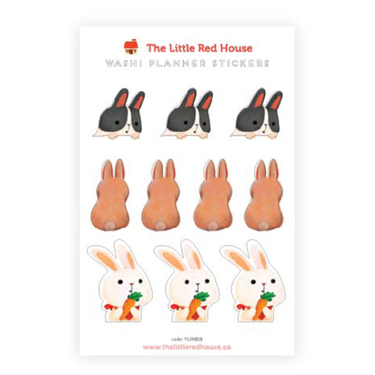 The Little Red House - Bunnies Planner Stickers