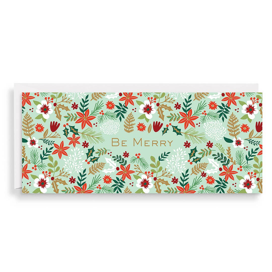 Paper Source - Be Merry Microfloral Money Card