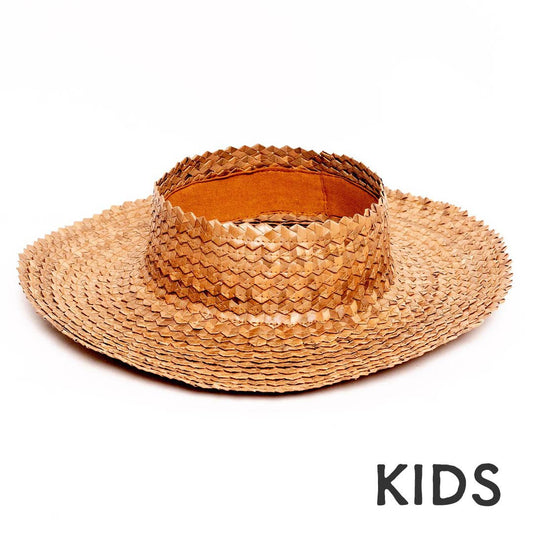 SANNA Picks - Children's Straw Crownless Sun Hat - Papale Brown