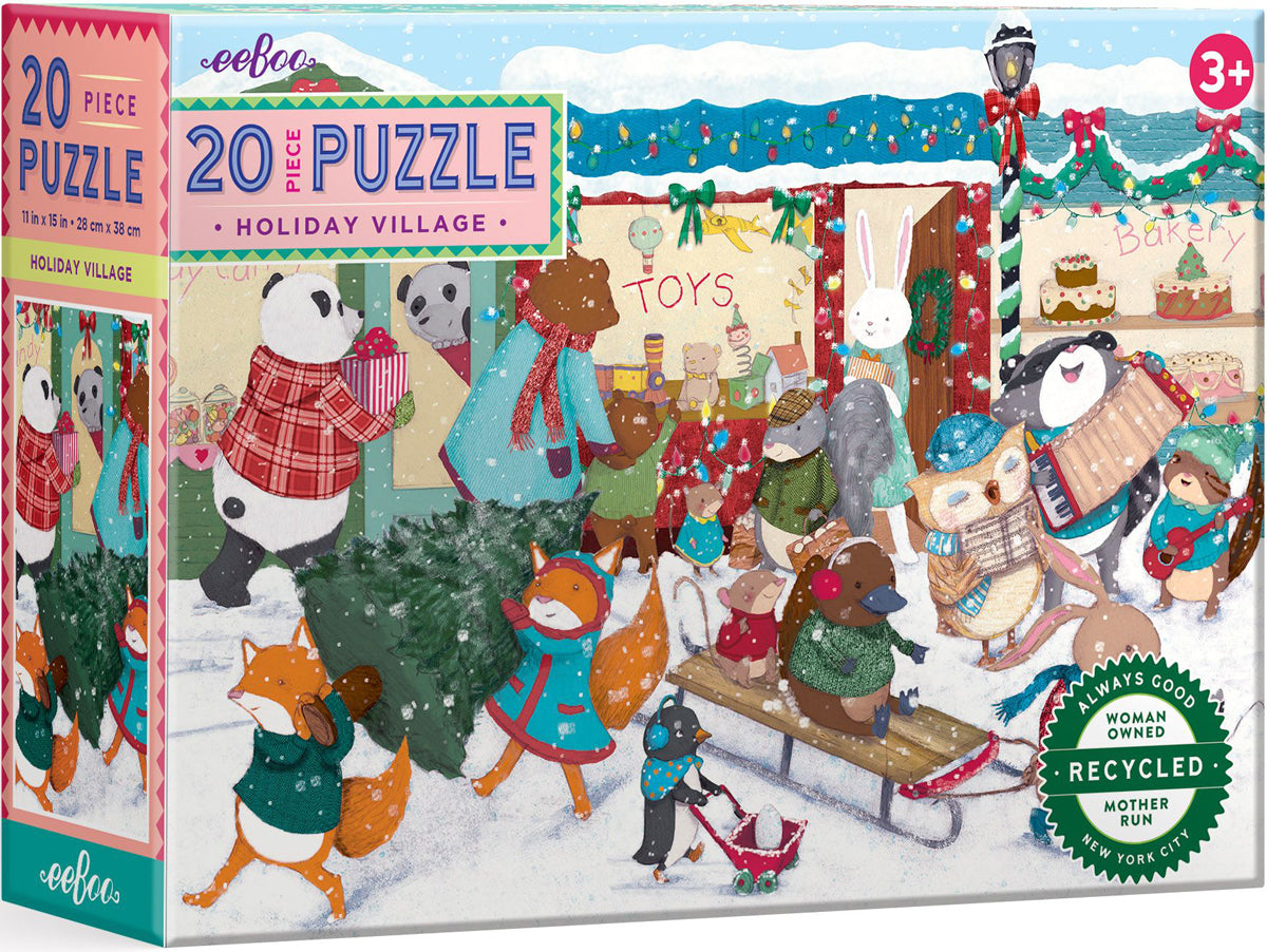 eeBoo - Holiday Village - 20 Piece Puzzle