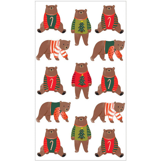 Paper Source - Christmas Bears in Sweaters Stickers